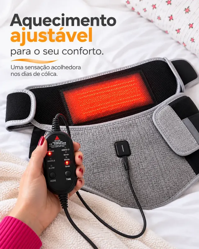 AliviaCare – Cinta Térmica para Alívio de Cólicas Menstruais
