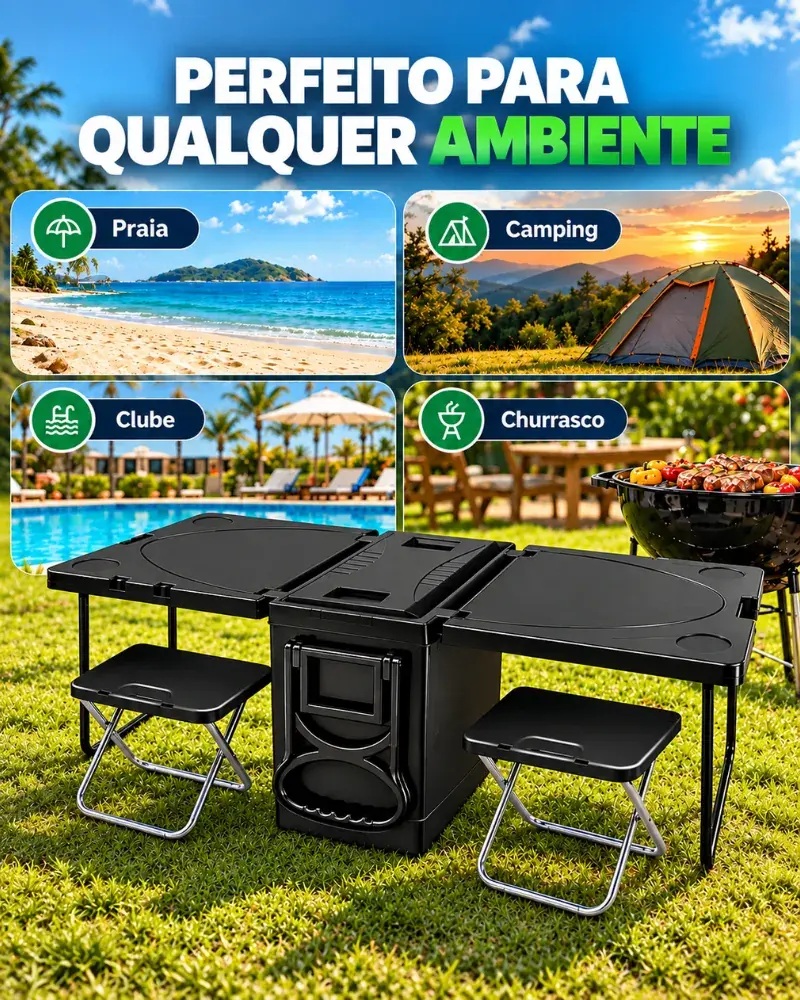 Gelamais – Cooler 5 em 1 com Bebida Gelada e Mesa Pronta