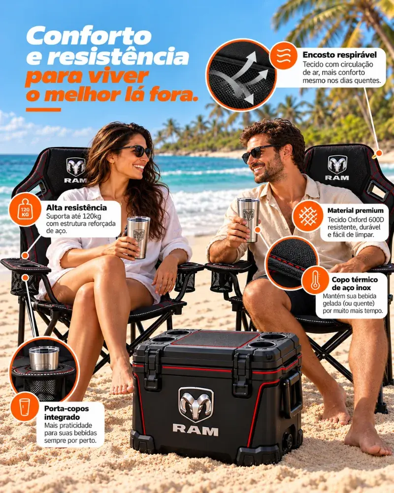Kit PitStop Premium | Seu Churrasco, Sua Pescaria e Seu Descanso em Outro Nível!